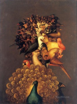静物 Painting - 鳥の男 ジュゼッペ・アルチンボルド 古典的な静物画